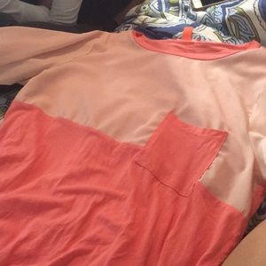 Long sleeve two toned shirt with chest pocket